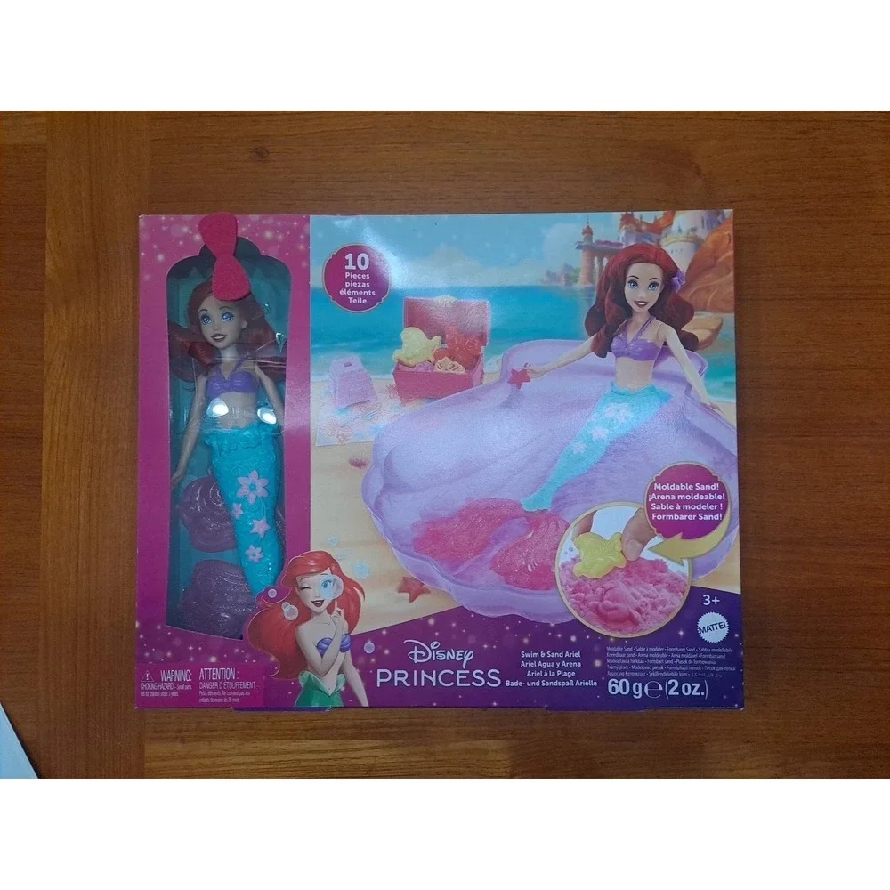 NIB Mattel Disney Princess Ariel Mermaid Doll & Swim And Moldable Sand HWB39